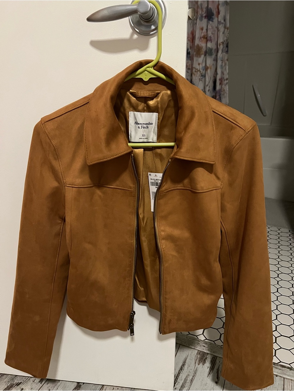 Abercrombie & Fitch Women's Tan Suede Zip-Front Jacket XS